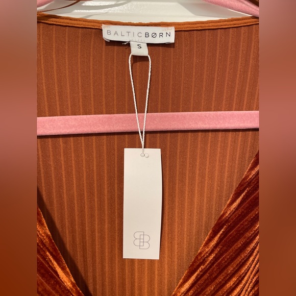 BalticBorn Jada Ribbed Velvet Maxi Dress in Copper - Small - Picture 4 of 5